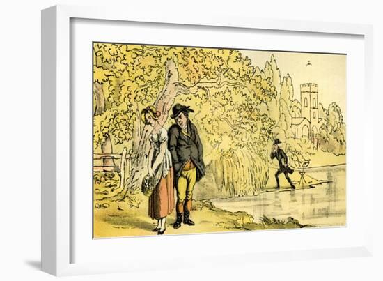 'Dr Syntax making a discovery'-Thomas Rowlandson-Framed Giclee Print