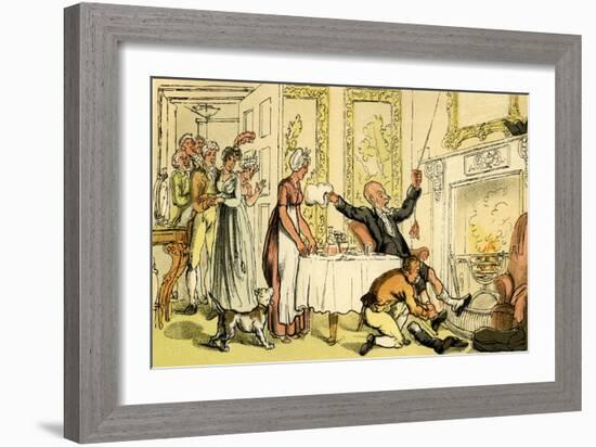 'Dr Syntax mistakes a gentleman's house for an inn'-Thomas Rowlandson-Framed Giclee Print