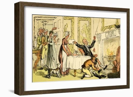 'Dr Syntax mistakes a gentleman's house for an inn'-Thomas Rowlandson-Framed Giclee Print
