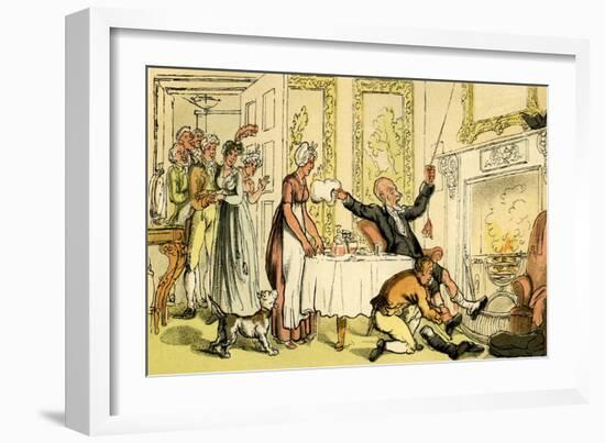 'Dr Syntax mistakes a gentleman's house for an inn'-Thomas Rowlandson-Framed Giclee Print