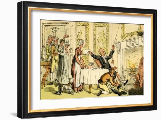 'Dr Syntax mistakes a gentleman's house for an inn'-Thomas Rowlandson-Framed Giclee Print