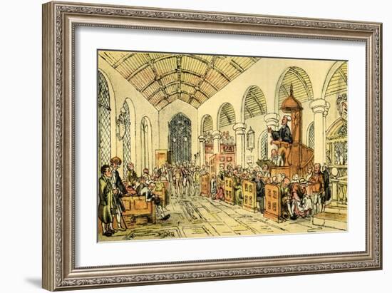 'Dr Syntax preaching'-Thomas Rowlandson-Framed Giclee Print