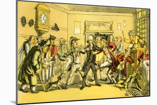 'Dr Syntax present at a coffee house quarrel'-Thomas Rowlandson-Mounted Giclee Print