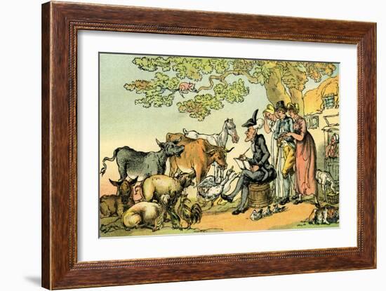 'Dr Syntax sketching after nature'-Thomas Rowlandson-Framed Giclee Print