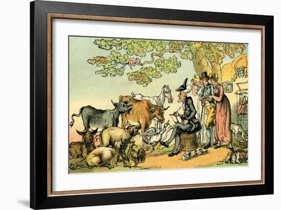 'Dr Syntax sketching after nature'-Thomas Rowlandson-Framed Giclee Print