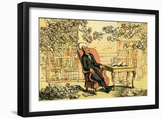 'Dr Syntax - the doctor's dream'-Thomas Rowlandson-Framed Giclee Print