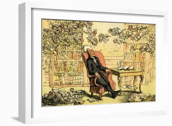 'Dr Syntax - the doctor's dream'-Thomas Rowlandson-Framed Giclee Print