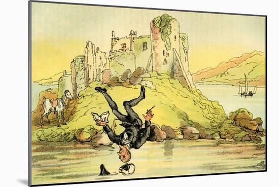 'Dr Syntax tumbling into the water'-Thomas Rowlandson-Mounted Giclee Print