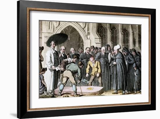 Dr Syntax Watching His Wife's Coffin Being Lowered into the Grave, 1820-Thomas Rowlandson-Framed Giclee Print