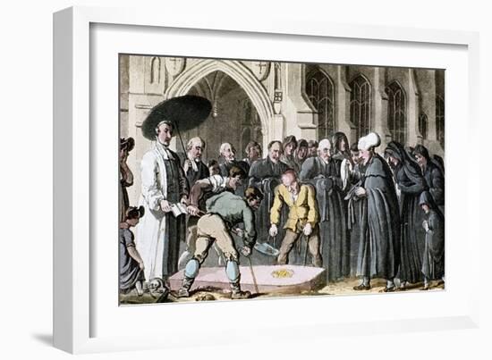 Dr Syntax Watching His Wife's Coffin Being Lowered into the Grave, 1820-Thomas Rowlandson-Framed Giclee Print