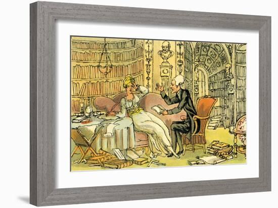 'Dr Syntax with a blue stocking beauty'-Thomas Rowlandson-Framed Giclee Print