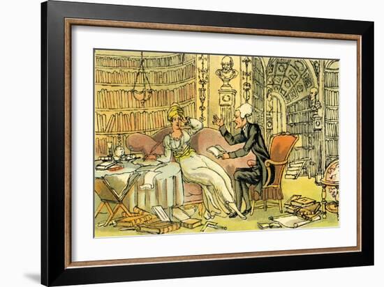 'Dr Syntax with a blue stocking beauty'-Thomas Rowlandson-Framed Giclee Print