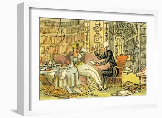 'Dr Syntax with a blue stocking beauty'-Thomas Rowlandson-Framed Giclee Print