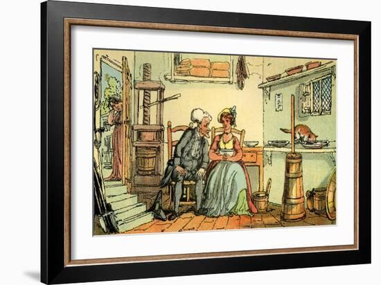 'Dr Syntax with the dairy maid'-Thomas Rowlandson-Framed Giclee Print