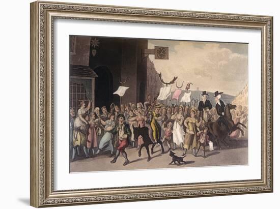 Dr Syntax with the Skimerton Riders-Thomas Rowlandson-Framed Art Print