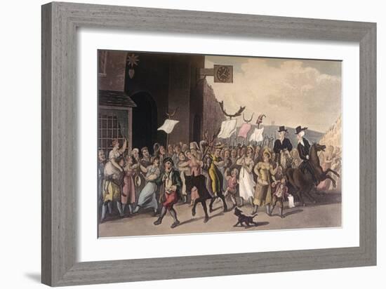 Dr Syntax with the Skimerton Riders-Thomas Rowlandson-Framed Art Print