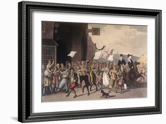 Dr Syntax with the Skimerton Riders-Thomas Rowlandson-Framed Art Print