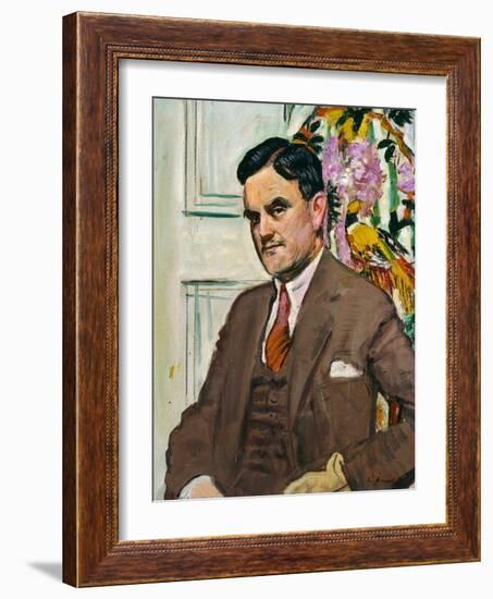 Dr Tom J Honeyman, Director of Glasgow Art Galleries 1939-54, C.1930 (Oil on Canvas)-George Leslie Hunter-Framed Giclee Print