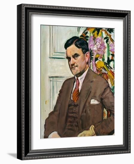 Dr Tom J Honeyman, Director of Glasgow Art Galleries 1939-54, C.1930 (Oil on Canvas)-George Leslie Hunter-Framed Giclee Print