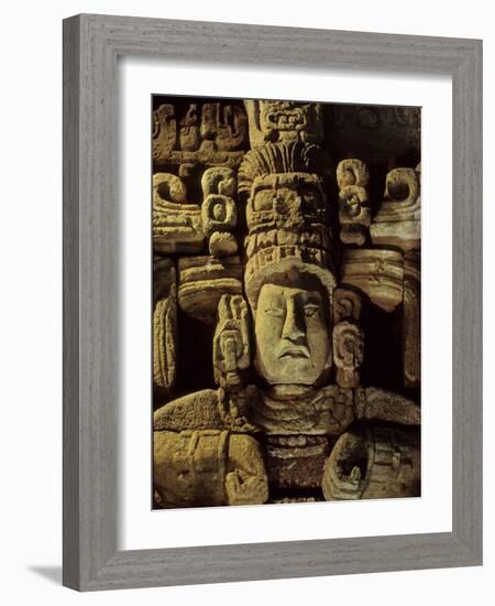 Dr. Webster, Barbara Fash, Corn God, Copan, Maya, Honduras-Kenneth Garrett-Framed Photographic Print