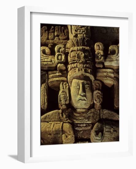 Dr. Webster, Barbara Fash, Corn God, Copan, Maya, Honduras-Kenneth Garrett-Framed Photographic Print