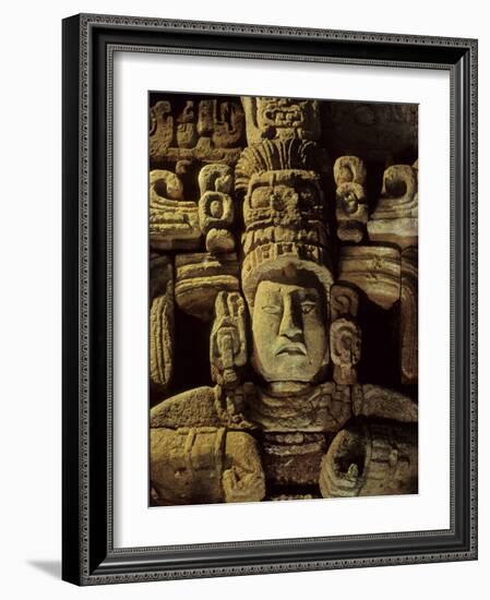 Dr. Webster, Barbara Fash, Corn God, Copan, Maya, Honduras-Kenneth Garrett-Framed Photographic Print