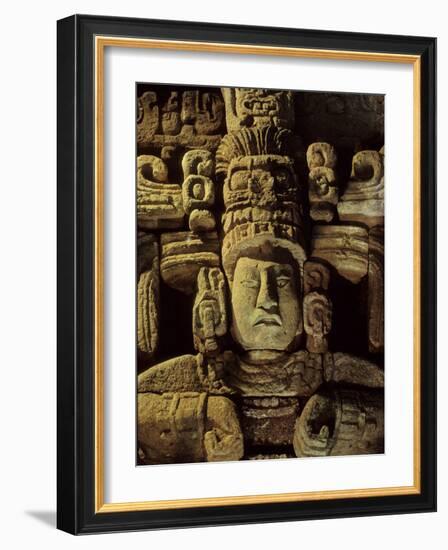 Dr. Webster, Barbara Fash, Corn God, Copan, Maya, Honduras-Kenneth Garrett-Framed Photographic Print