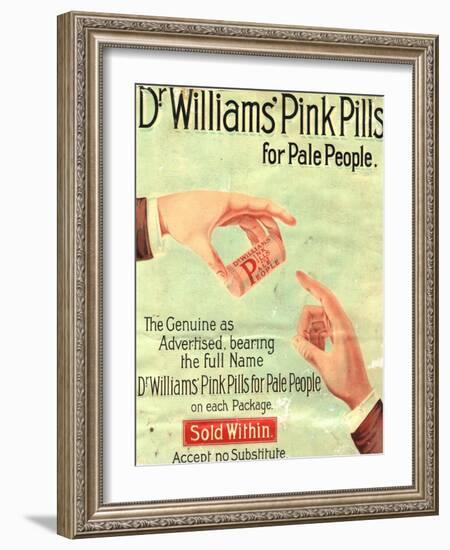 Dr Williams Pin Pills Medical Medicine, UK, 1890-null-Framed Giclee Print