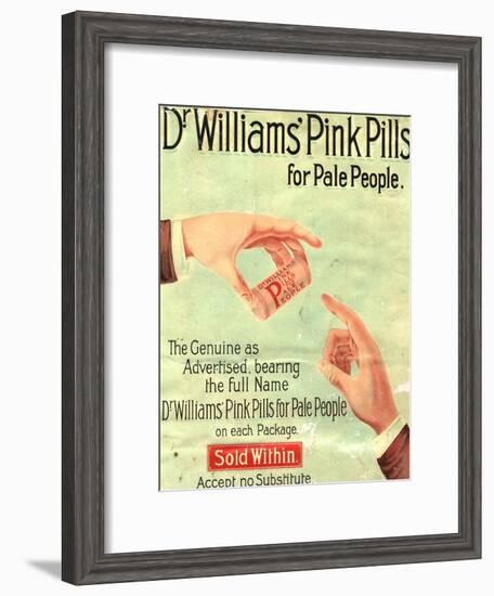 Dr Williams Pin Pills Medical Medicine, UK, 1890-null-Framed Giclee Print