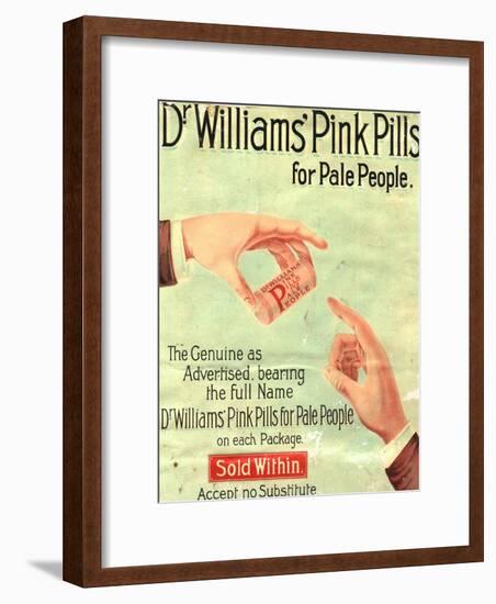 Dr Williams Pin Pills Medical Medicine, UK, 1890-null-Framed Giclee Print