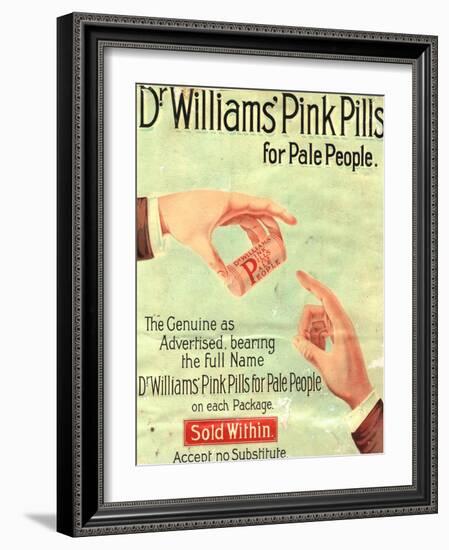 Dr Williams Pin Pills Medical Medicine, UK, 1890-null-Framed Giclee Print