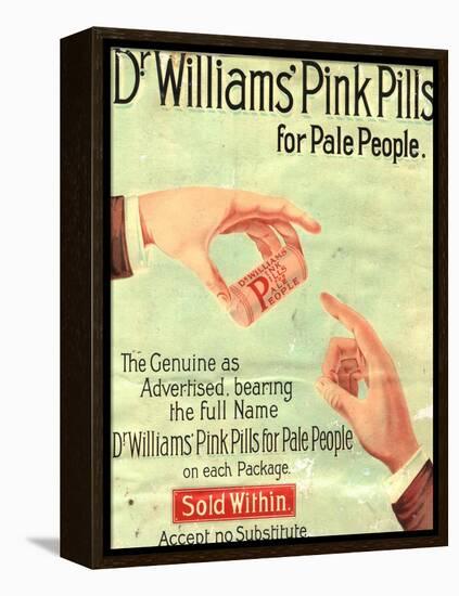 Dr Williams Pin Pills Medical Medicine, UK, 1890-null-Framed Premier Image Canvas