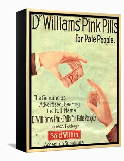 Dr Williams Pin Pills Medical Medicine, UK, 1890-null-Framed Premier Image Canvas