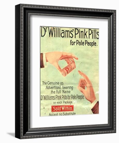 Dr Williams Pin Pills Medical Medicine, UK, 1890--Framed Giclee Print