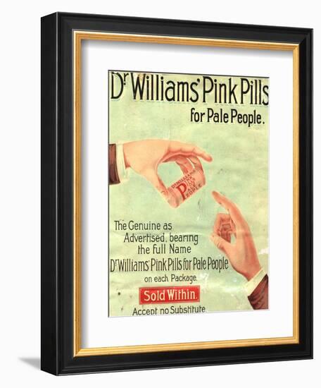 Dr Williams Pin Pills Medical Medicine, UK, 1890--Framed Giclee Print