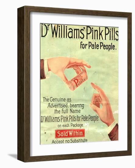 Dr Williams Pin Pills Medical Medicine, UK, 1890-null-Framed Giclee Print