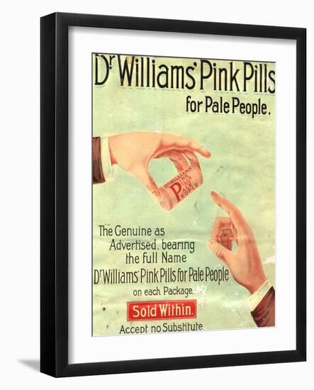 Dr Williams Pin Pills Medical Medicine, UK, 1890-null-Framed Giclee Print