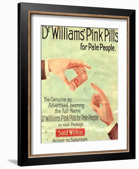 Dr Williams Pin Pills Medical Medicine, UK, 1890-null-Framed Giclee Print