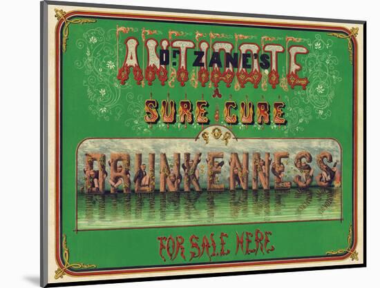 Dr. Zane’s Antidote, c. 1864-Vintage Reproduction-Mounted Art Print