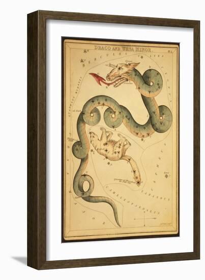 Draco and Ursa Minor Constellations, 1825-Science Source-Framed Giclee Print