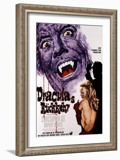 Dracula Has Risen from the Grave, Christopher Lee, Veronica Carlson, 1968-null-Framed Premium Giclee Print