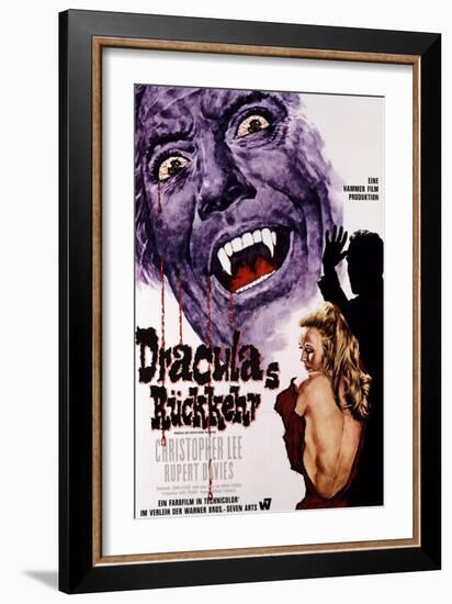 Dracula Has Risen from the Grave, Christopher Lee, Veronica Carlson, 1968-null-Framed Premium Giclee Print