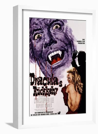 Dracula Has Risen from the Grave, Christopher Lee, Veronica Carlson, 1968-null-Framed Premium Giclee Print