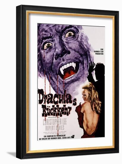 Dracula Has Risen from the Grave, Christopher Lee, Veronica Carlson, 1968-null-Framed Premium Giclee Print