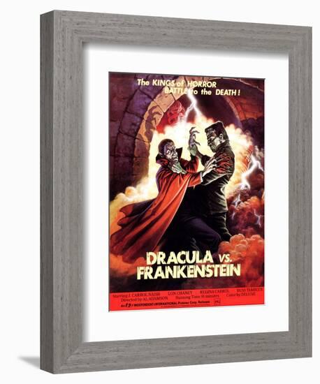 Dracula vs. Frankenstein, Zandor Vorkov, John Bloom, 1971-null-Framed Premium Giclee Print