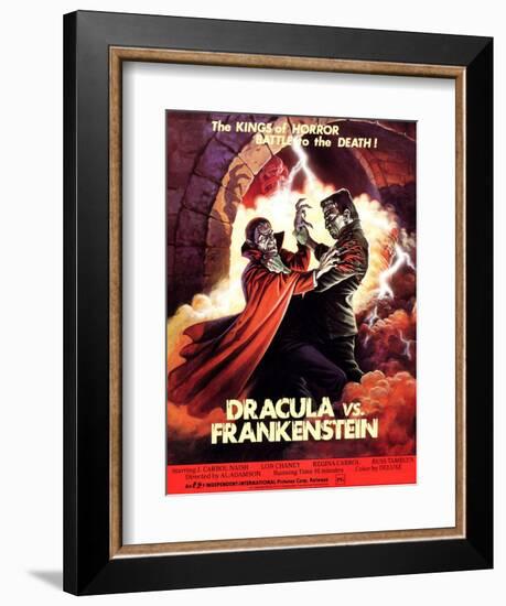 Dracula vs. Frankenstein, Zandor Vorkov, John Bloom, 1971-null-Framed Premium Giclee Print