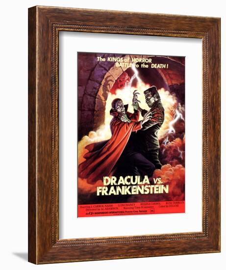 Dracula vs. Frankenstein, Zandor Vorkov, John Bloom, 1971-null-Framed Art Print