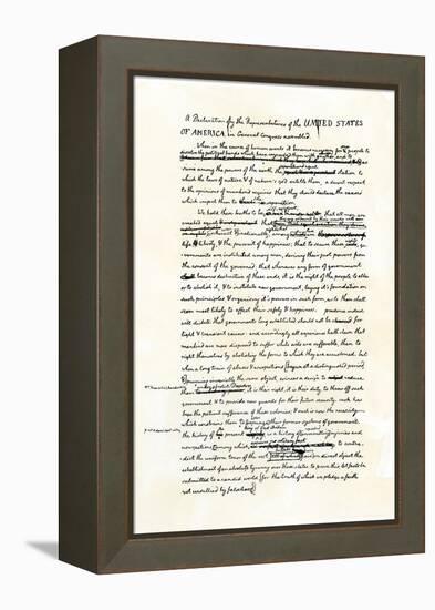 Draft of the Declaration of Independence in Jefferson's Handwriting, Page 1-null-Framed Premier Image Canvas