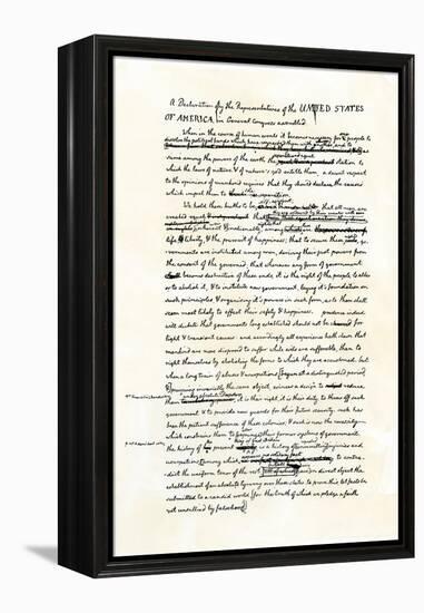 Draft of the Declaration of Independence in Jefferson's Handwriting, Page 1-null-Framed Premier Image Canvas