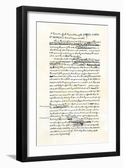 Draft of the Declaration of Independence in Jefferson's Handwriting, Page 1-null-Framed Giclee Print